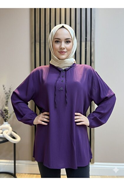 Women's Hijab Clothing Drawstring Lace-Up Cotton Tunic