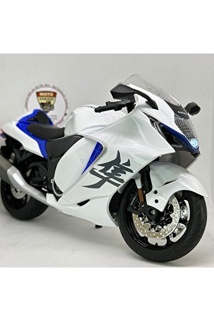 【ヒロヤス】 MotoGarage Suzuki Hayabusa GSX R1300 1:9 Diecast – Premium Işıklı