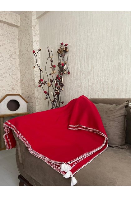 Tasseled Shepherd Stitched Single Fleece Blanket | 150X180 cm