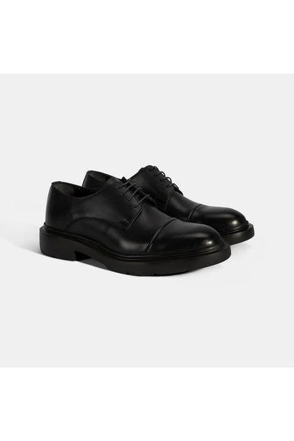 Men's Black Laced Leather Classic Shoes
