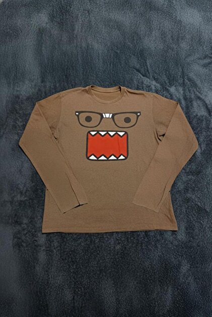 Domo Kun Wombat Glasses Characters Unisex Long Sleeve Slim Sweat