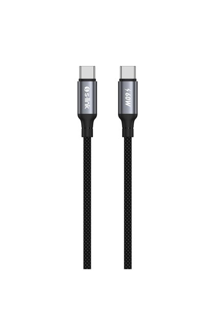 Armor CC-01 60W 1.2m Type-C to Type-C PD Örgülü Metal Başlıklı Siyah Hızlı Şarj Kablosu