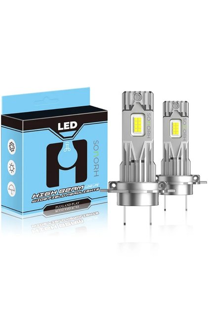 Set de 2 becuri auto LED H7, 140W, 28000lm, alb rece 6500K, IP68, Plug & Play,