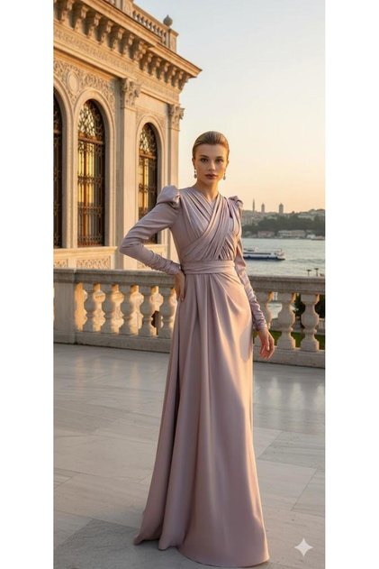 SATIN EVENING DRESS