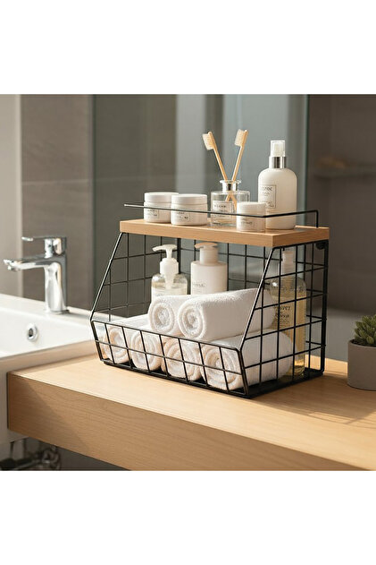decorelax Wooden Bamboo Shelved Bathroom Organizer - Can Be Wall