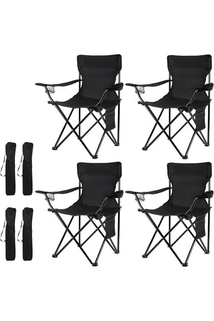 4 Pack Camping Chairs Folding Camp Chairs ● Dimensions: 50 × 47 × 80 Cm; Load Capacity: 230 Kg, Lightweight, No Assembly Required, Portable Chair for Beach and Outdoor Sports.