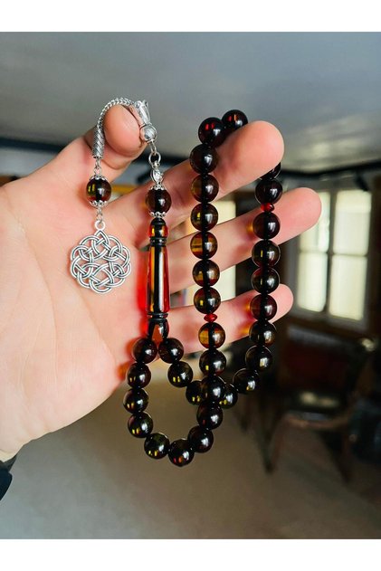 Vertical Powder Amber Prayer Beads
