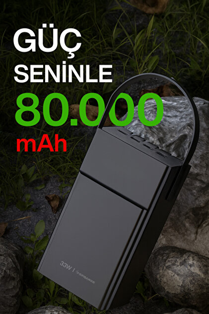 SPRANGE 80.000mAH 33W Hızlı Şarj Powerbank 4xUSB I TYPE-C I Micro