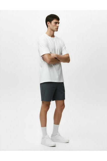 Regular Fit Slit-Sewn Detailed Elastic Waistband Short Sports Shorts with Tights