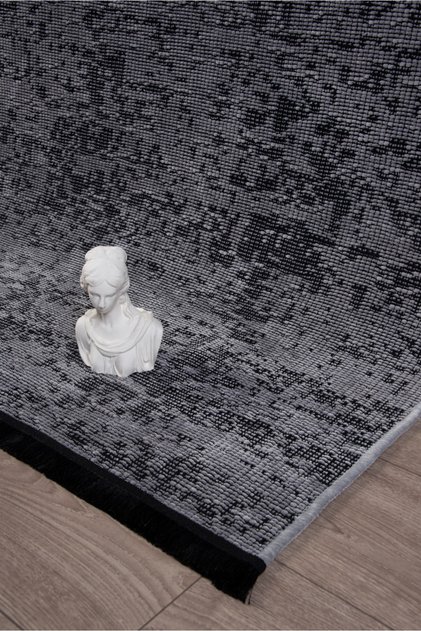 Gri Şönil Kilim Makinede Yıkanabilir Kaymaz Taban Halı Yolluk