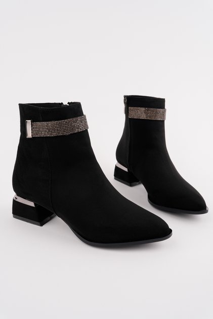Bln-705 Stone Detailed Low Heel Boots