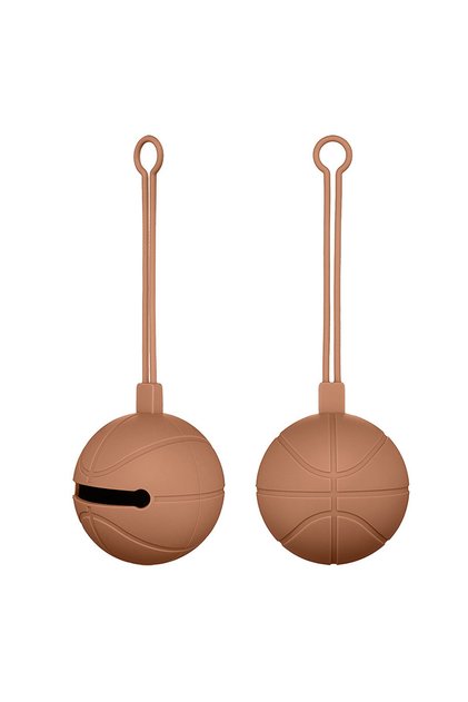 Suport Portabil din Silicon pentru Suzeta Pitikot®, Model Minge de Baschet, Rosu