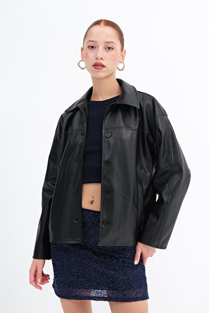 Addax Faux Leather Jacket C17741- Trendyol