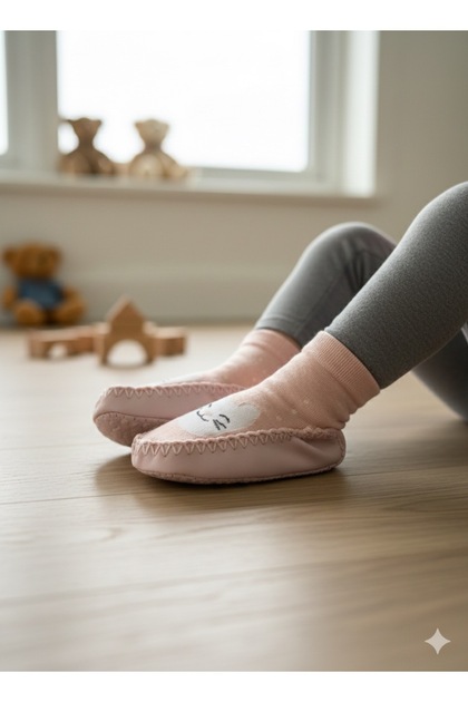 Children's Moccasin Socks Booties Slippers - Non-Slip Home & Kindergarten Shoes