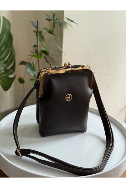 Clip-On Three-Eye Faux Leather Women's Shoulder Bag