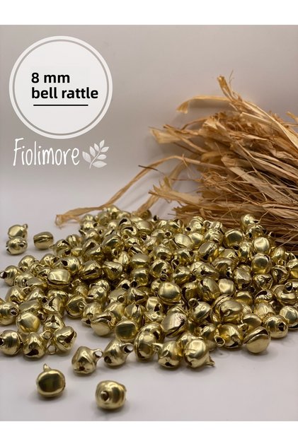 20 Pieces 8mm Bell with Handle Christmas Bell Rattle Accessory Leash