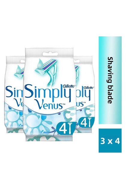 Simply Venus 2 Disposable Women's Razor Blades 4 Pieces X 3 Packs