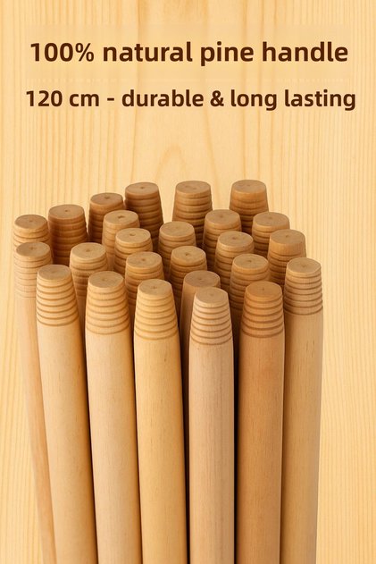 ☀️ 1 Piece Wooden Handle 120 cm Broomstick Broom Head Cleaning Stick Wood Stick Wood Handle
