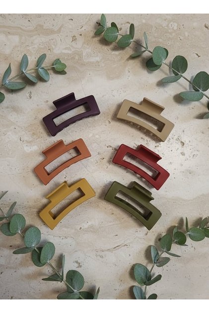 Women's 6-Piece Autumn Winter New Year Red Purple Brick Green Cream Yellow Buckle Set, Trendy Buckle