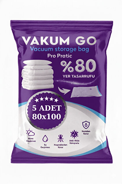 Genel Markalar 5 Adet 80x100 Cm Vakumlu Hurç Vakumlu Poşet,torba