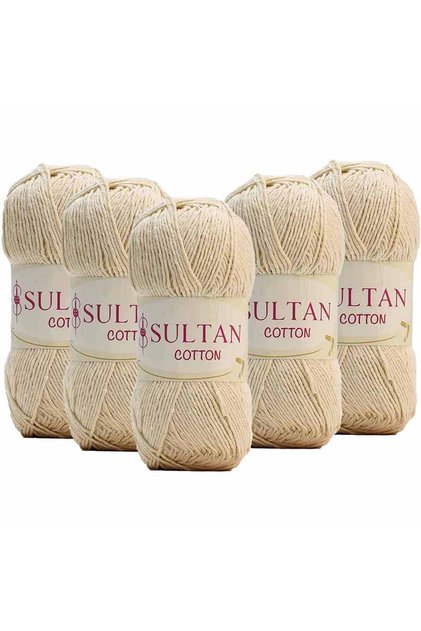 (5 Pieces) No:01 Sultan Cotton Amigurumi Yarn Ecru Cream