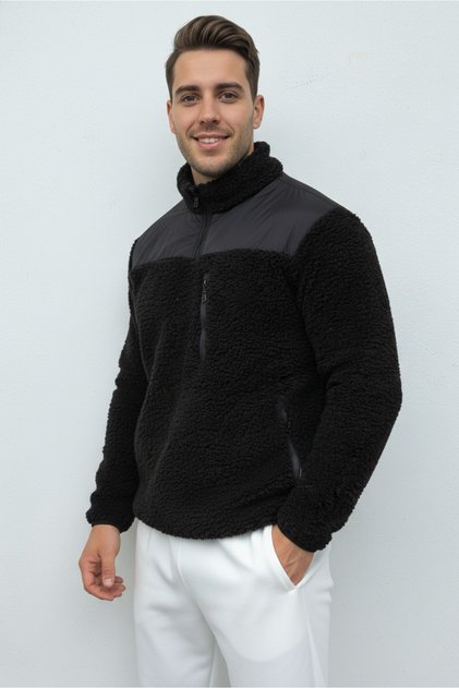 Orbit Erkek Casual Peluş Mont Siyah
