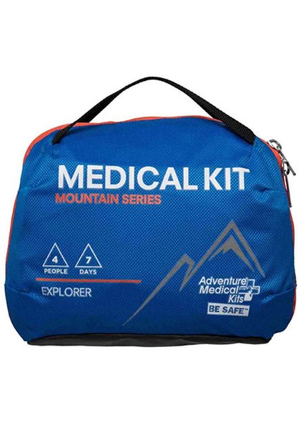 Mountain Series Explorer First Aid Kit, Organized System, Advanced Trauma & Wound Care Supplies, CPR Shield, Irrigation Kit, Medications, Blister Care for Hiking & Camping (Up to 4 People, 7 Days)
