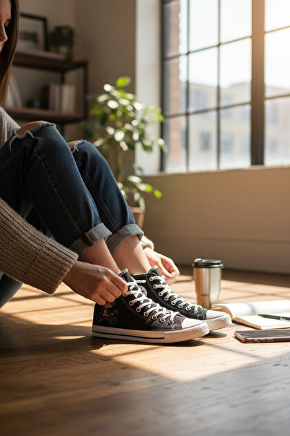 Lideral Unisex Siyah Beyaz Spor Kuromi Korsan Ayıcık Baskılı