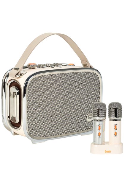 SongBird Ultra 100W Çift Mikrofonlu Karaoke Bluetooth Hoparlör, Beyaz