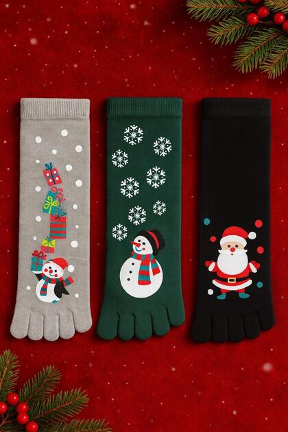 Bamboo 3-Pack Fingered Christmas Stockings