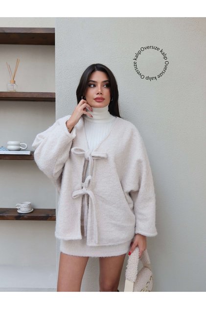 Çift Bağcıklı Kırçıllı Ceket