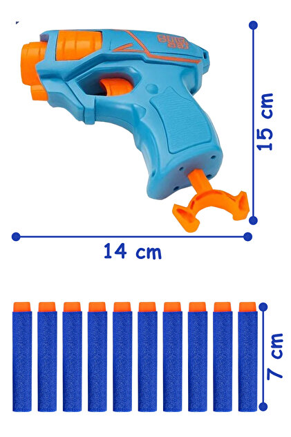 Smartfox Sünger Mermi Atan Nişancı Oyuncak Tabanca Seti - 14 cm