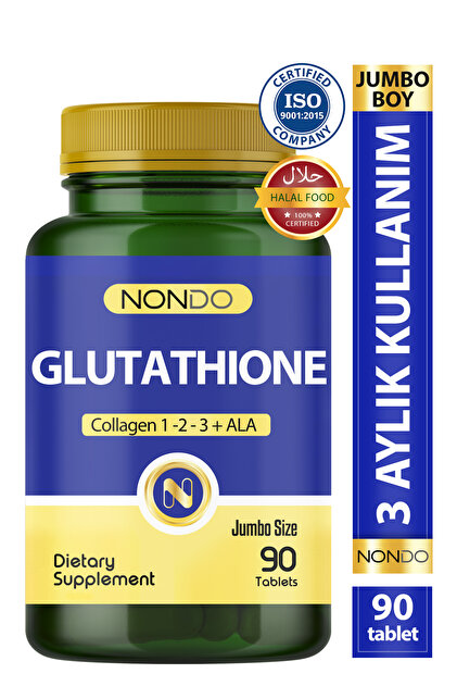 Nondo Glutatyon Jumbo 90 Tablet Glutathione Saç Cilt Detoks 3