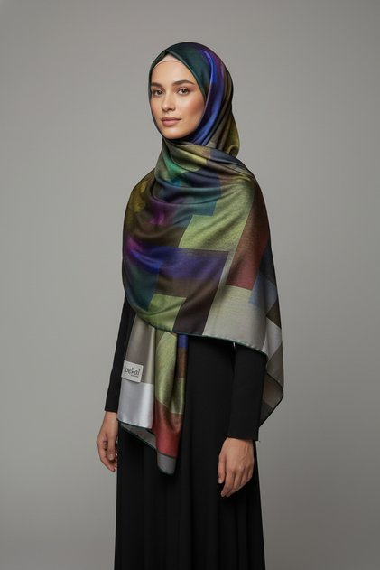 Trend Digital Printing Batik Rectangle Patterned Royan Scarf Pattern 4 Colors 10