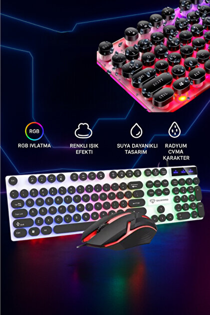 Torima TMK-06 Siyah Gaming Rgb Işıklı Kablolu Q Klavye ve Mouse