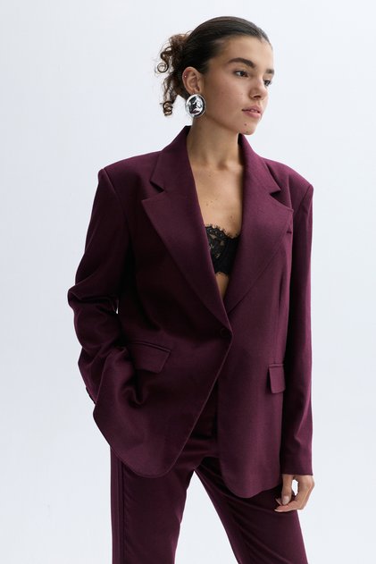 Women's Plum Oversize Blazer Jacket