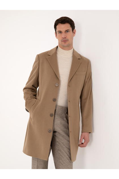 Camel Slim Fit %100 Kaşmir Palto 50314889-VR015