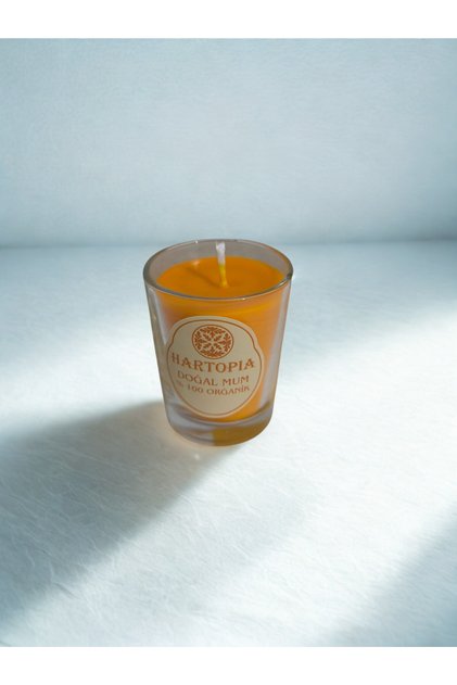 Pure Soy Collection – %100 Doğal Soya Mum -Cam Bardak- Portakal Kokulu,Sarı