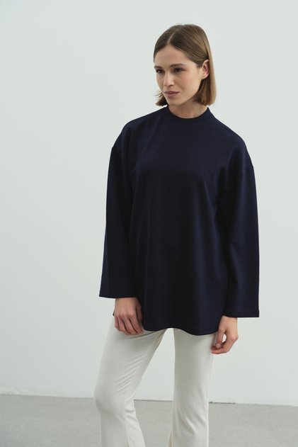Oversize Basic Sweatshirt 980 Navy Blue