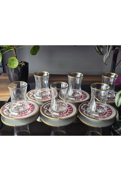 Handmade Crystal Apollo Tea Set for 6 People Double Patterned