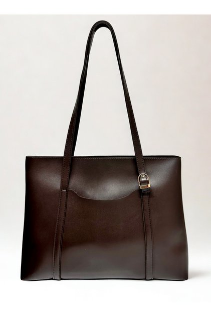 Women's Zippered Brown Shoulder and Shoulder Bag