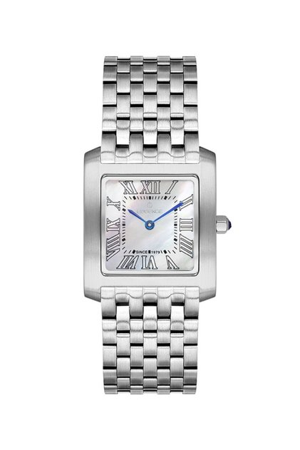 Es6916Fe.320 Roman Numeral Mother-Of-Pearl Square Dial Steel Band Steel Case 5 Atm Water Resistant
