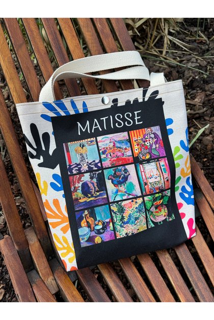 Henri Matisse Kanvas Bez Çanta Yıkanabilir Metal Çıtçıtlı 35x38cm (KÜÇÜK BOY)