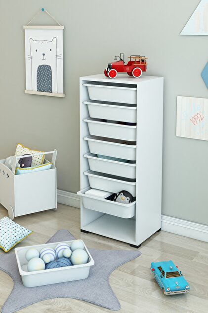 Armarks Beyaz 8 Sepetli Çok Amaçlı Dolap, Mutfak Dolabı, Çocuk