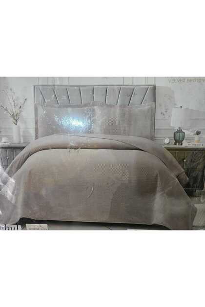 Lux Özerdem Aksu Velvet Mattress Topper Modern Double Beige 240X260 .50X70 2 Pillowcases
