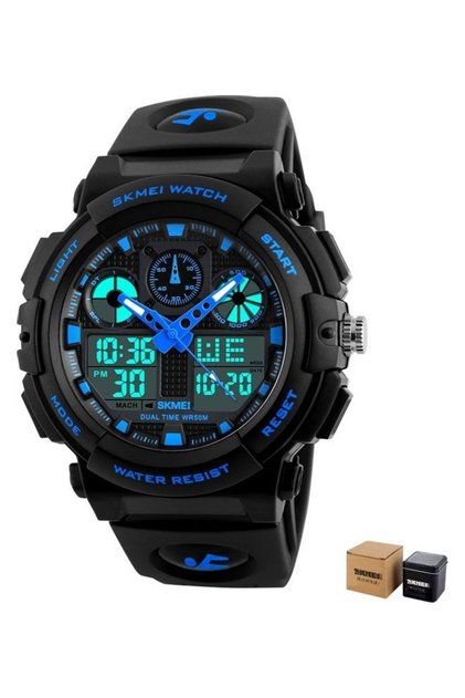 Men's Dual Display Sports LED Watch