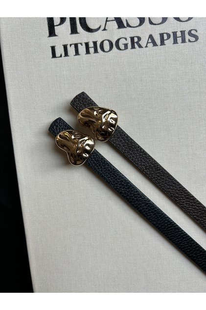2-Pack Logic Embossed Heart Pattern Women's Gold Buckle Belt Jacket Belt Dress Belt Trouser Belt