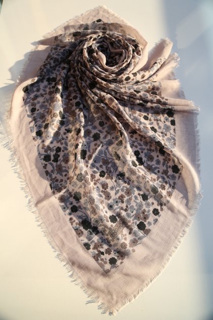 Linen Writing Floral Pattern Cheesecloth