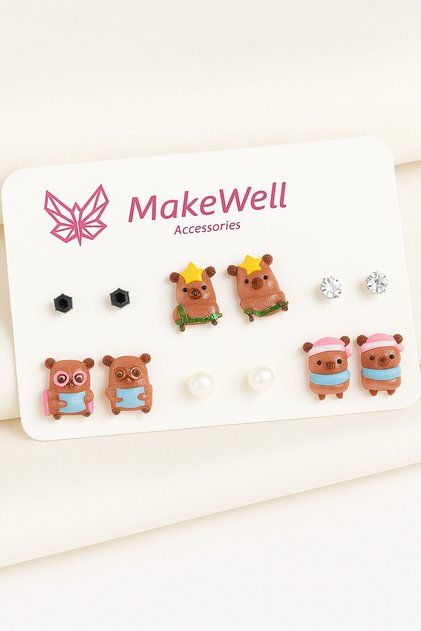 Steel Needle Hello Kity Kuromi My Melody Designed Christmas Earrings for Children and Teenagers