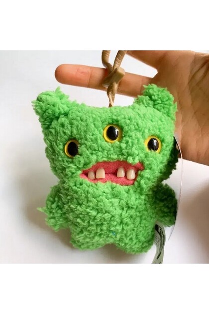 TOYFEST Zuru Fuggler Keychain Green Three-Eyed Funny Face